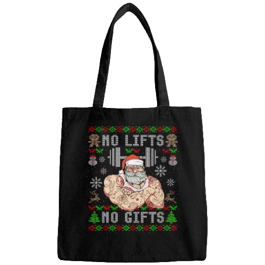 Funny No Lifts No Gifts Ugly Christmas Workout Powerlifting Bags