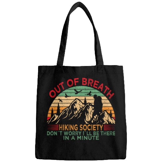 out of breath hiking society for men women hiker nature love 2 Bags