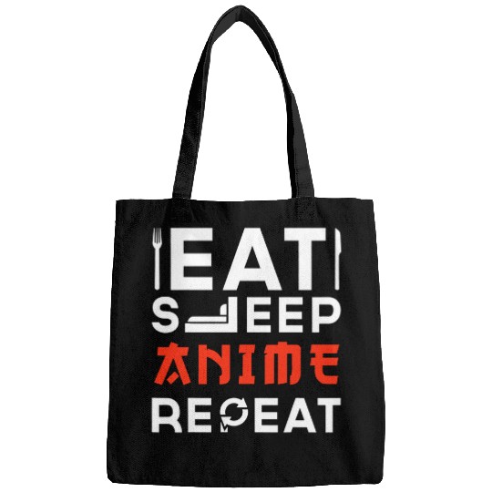 Eat Sleep Anime Repeat Kawaii Otaku Manga Anime Bags