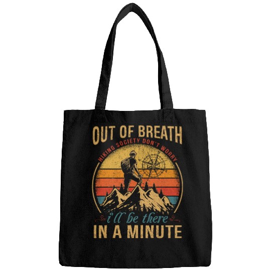 Out of Breath Hiking Society For Men Women Hiker Nature Love 4 Bags