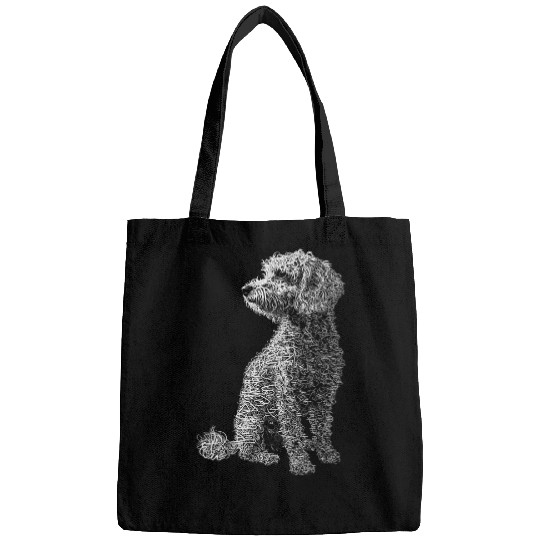 Poodle Dog Drawing Abstract Animal Pet Art Graphic Poodle Bags