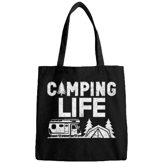 Camping Life Funny Hiking Happy Camper Traveling Outdoor Bags