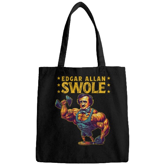 Edgar Allan Swole Edgar Allan Poe Weightlifting Distressed Bags