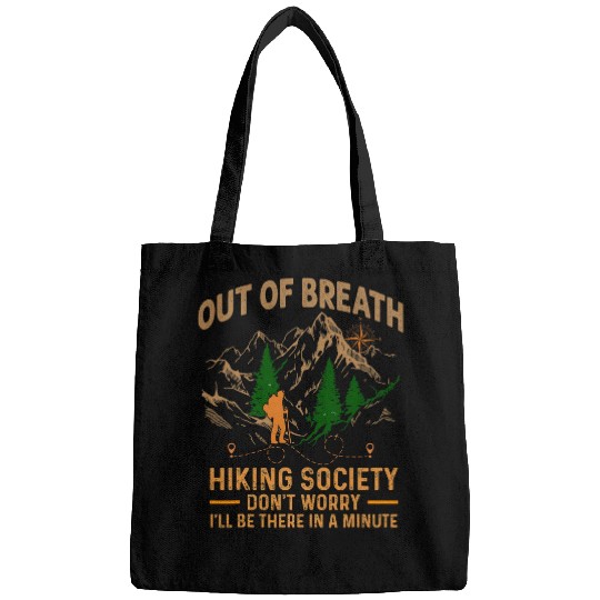 Out of Breath Hiking Society For Men Women Hiker Nature Love 3 Bags