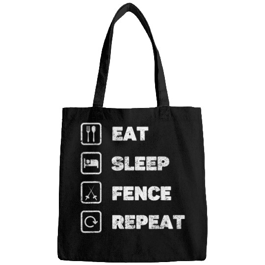 Eat Sleeping Fence Repeat Fencer Fencing Lover Bags