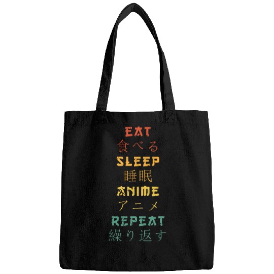 Eat Sleep Anime Repeat vintagess Kawaii Otaku Manga Anime Bags