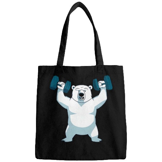 Polar Bear dumbbell weightlifting Gym And Polar Bear Lovers 1 Bags