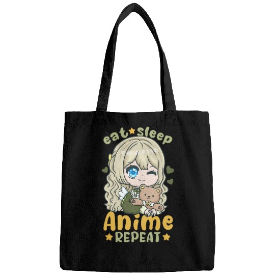 Eat Sleep Anime Repeat I Chibi Kawaii Cosplay 4 Bags