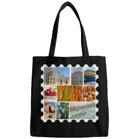 Afghanistan Stamp Collage Bags