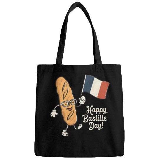 Patriotic French Baghutte Bread Flag July 14th Bastille Day Bags