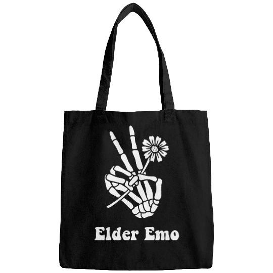 Elder Emo Funny Goth and Gothic ProAging Skeletons Floral Bags