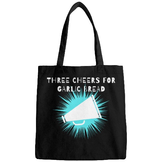Cheerleading Spirit Three Cheers for Garlic Bread Funny Bags