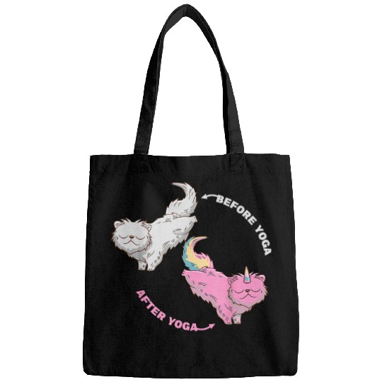 Before Yoga After Yoga Persian Cat Lover Joga Meditation Bags