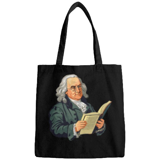 Benjamin Franklin Reading A Book Bags