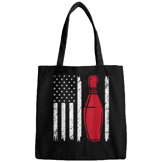 American Flag Patriotic Bowling Distressed vintagess Apparel Bags