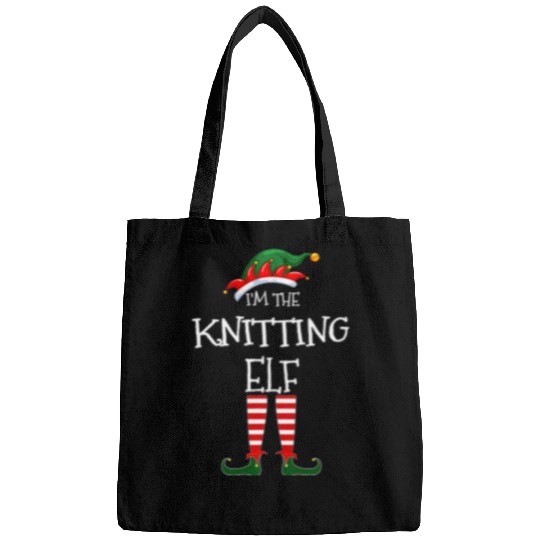 I m The Knitting Elf Matching Family uniquess Group Christmas Bags