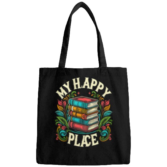 Kids My Happy Place book lover reading books library Bags