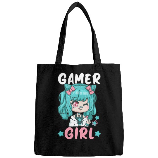 Gamer Girl I Chibi Vaporwave Kawaii Anime Cosplay Bags