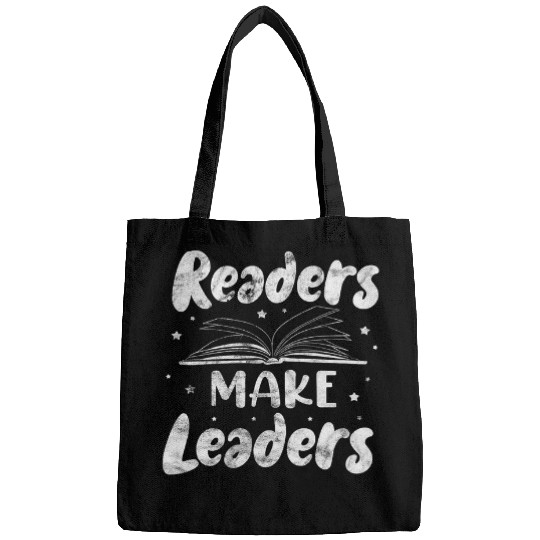 Readers Make Leaders Book Reading Bookworm Teacher Grunge Bags