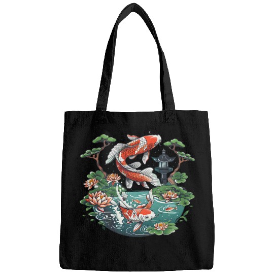 Kois With Bonsai Tree Design Koi Fish Bags