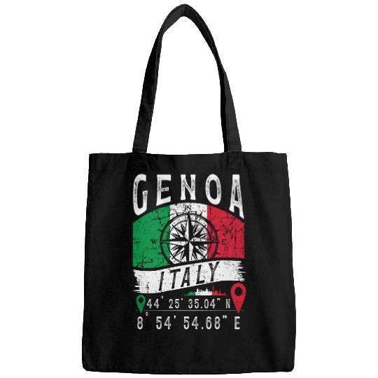 Genoa Italy Flag Italia GPS Coordinates Of Genoa Italian Bags
