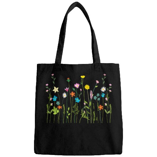 Garden Inspired Floral Print Tee Wildflower Summer Blossom Bags