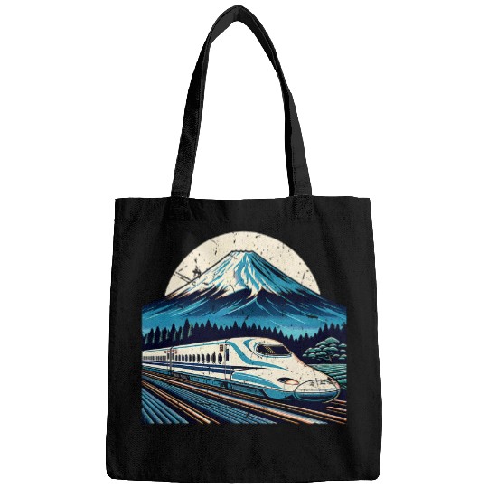 Bullet Train Mount Fuji Japanese Souvenir HighSpeed Rail Bags