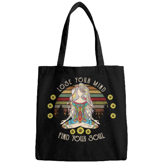 Lose Your Mind Find Your Souls vintagess Funny Yoga Lover Bags