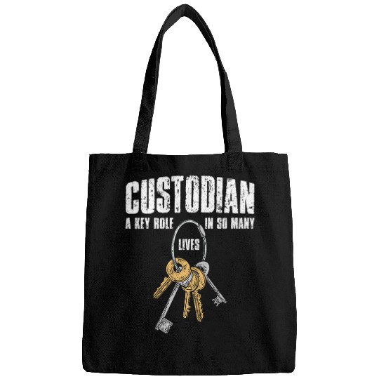 Proud Custodian is Key School Janitor Squad Cleaning Staff Bags
