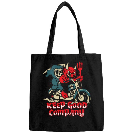 Grim Reaper Devil Riding Motorcycle Lazy Halloween Costume Bags