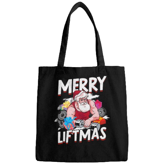 Merry Liftmas Santa Claus Christmas Workout Gym Bodybuilding Bags