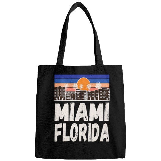 Miami Florida Retro Sunset Souvenir Traveling Vacation Gift Bags