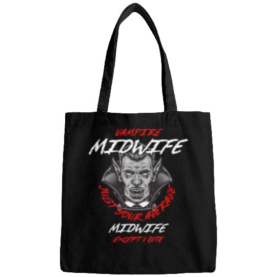 Vampire Midwife Halloween Doula Scary Birth Attendant Funny Bags