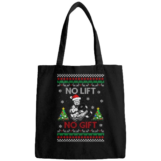 No Lifts No Gifts Ugly Christmas Workout Powerlifting Gym Bags