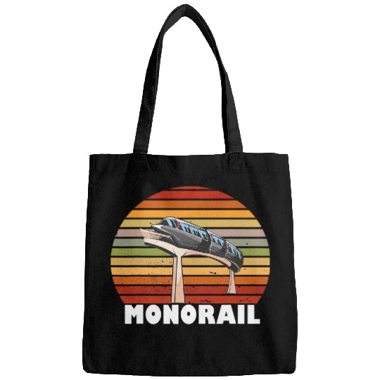 Monorail Train Retro vintagess Mono Rail Sunset Railway Lover Bags