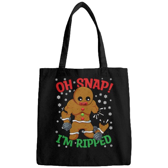 Oh Snap I m Ripped Gingerbread Man Christmas Gym Men Bags