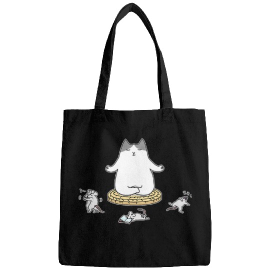 Funny Buddha Kitty Yoga Cat Mouses Bags