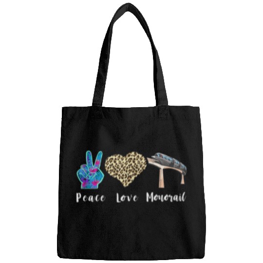 Monorail Love Peace Leopard Forest Vehicle Railway Lover Bags