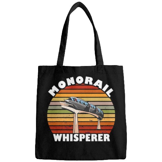 Monorail Whisperer Sunset vintagess Retro Monorail Train Lover Bags