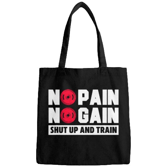 No Pain No Gain Weightlifting Training Gym Motivation Bags
