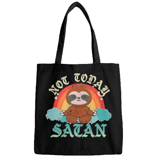 Not Today Satan Funny Kawaii Yoga Sloth Bags