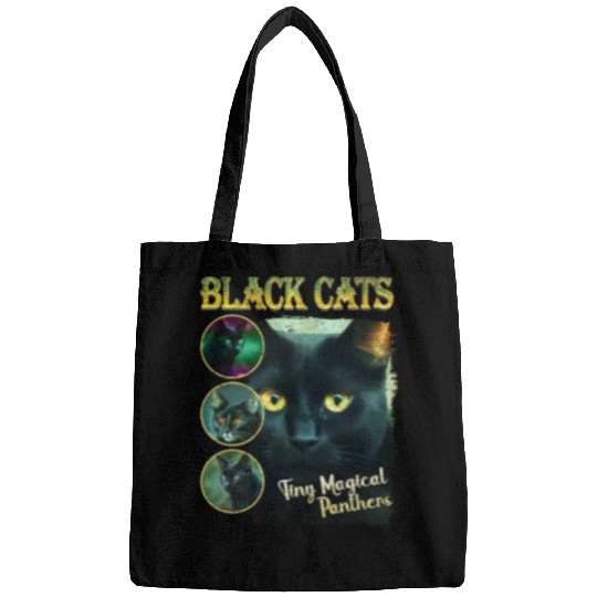 Funny black cats Lover 90s Bootleg Bags