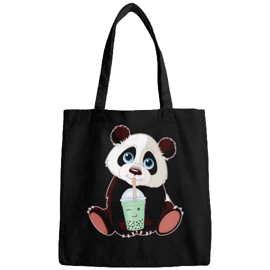 Boba Tapioca Pearls Bubble Milk Tea Drink Panda Lover Bags