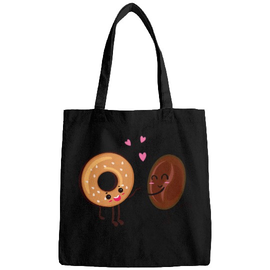 Cute Family and Couple Matching Coffee Bean Loves Bagel Bags