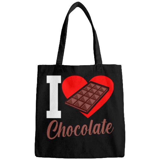 I Love Chocolate Funny Chocolates Lover Eater Graphic Bags