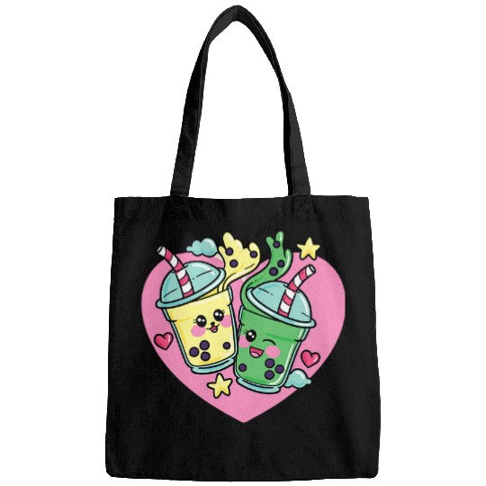 Cute Kawaii Couple Bubble Boba Milk Tea Lover Bags
