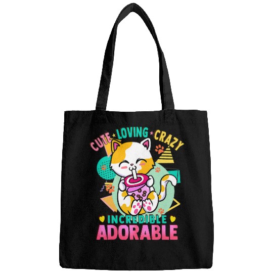 Cute Kawaii Cat Bubble Milk Tea Loving Adorable 1 Bags