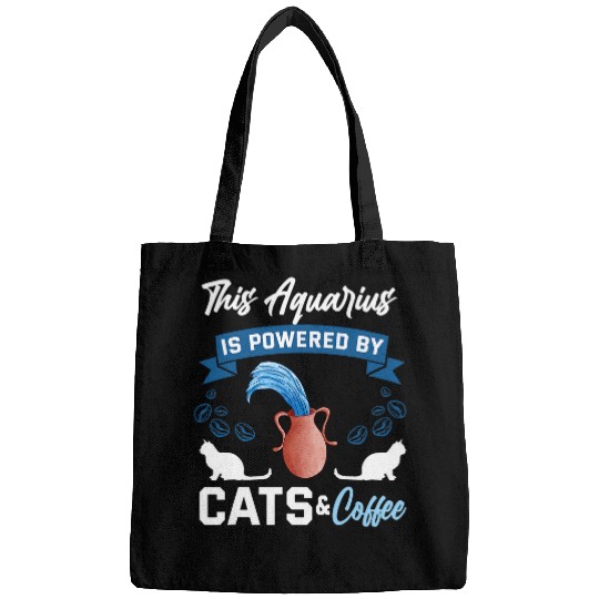 Aquarius Cat Lover Coffee Lover Horoscope Zodiac Sign Bags