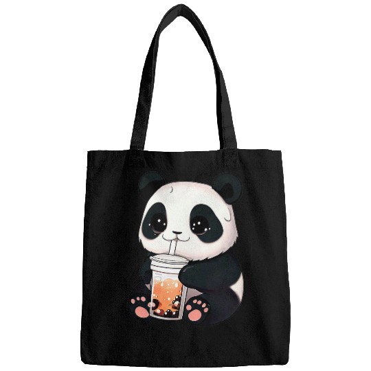 Cute Panda Boba Milk Tea Boy Girl Funny Bags