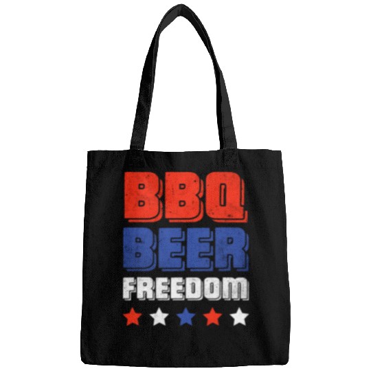 BBQ Beer Freedom Beer Lover Backyard BBQ Party America Bags